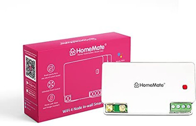 HomeMate WiFi 4 Node Smart Switch | No Hub Required | Retro Fit(White)