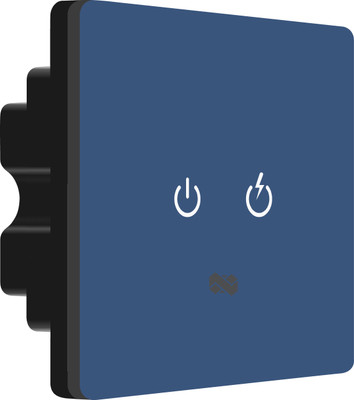iotics Smart Touch Switch for 2 Lights, Remote, Mobile App, Alexa & Google Home Smart Switch(Blue)