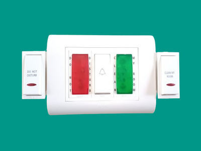 hi fi 3 Module Bell push & 2 indicator Pack of 2(White)