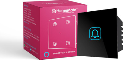 HomeMate NON Smart Touch Switch Bell - Black| Elegant Design | Easy Installation Smart Switch(Black)