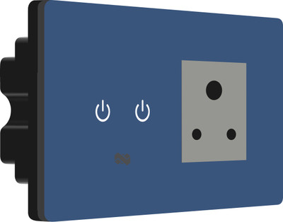 iotics Smart Touch Switch for 1 Light, 1 Plug, Remote, Mobile App, Alexa & Google Home Smart Switch(Blue)