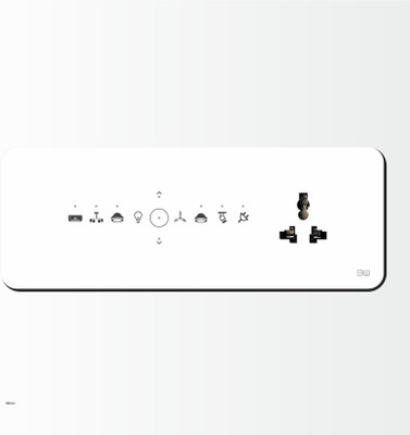 twtss 3W 8|6 Modular, 1AC, 5Lights, 1Fan+Regulator, 1Socket, Colour White. Smart Switch(White)