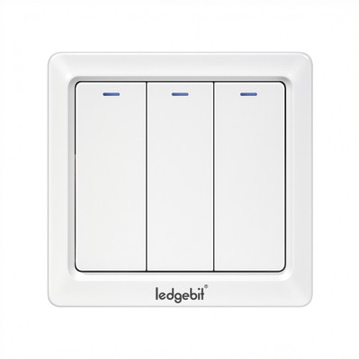 Ledgebit Smart Touch Light Button Switch – Wi-Fi, 3 Gang, Smart Switch(White)