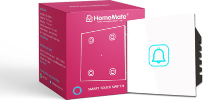 HomeMate NON Smart Touch Switch Bell - White | Elegant Design | Easy Installation(White)