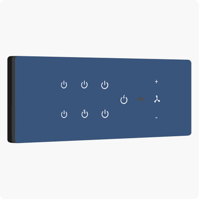 iotics Smart Touch Switch for 7 Lights & 1 Fan, Remote, Mobile App, Alexa & Google Home Smart Switch(Blue)