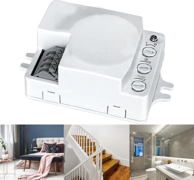 Deoxys Plastic Microwave Motion Sensor Automatic Control Switch Microwave Sensor Smart Kit(White)
