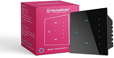 HomeMate Smart WiFi Fan Regulator Touch Switch , Works with Alexa and Google Home Smart Switch(Black)
