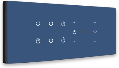 iotics Smart Touch Switch for 6 Light & 2 Dimmer, Remote, Mobile App, Voice Control Smart Switch(Blue)