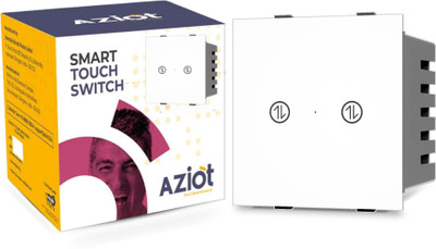 AZIOT Smart Modular 2 Way Gang Touch Switch - 16 Amps each Smart Switch(White)