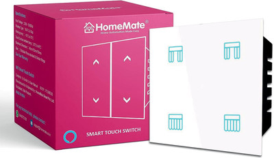 HomeMate Wi-Fi Smart Switch Touch Panel (Pack of 1) | Curtain/Blind/Tubular/Projector Smart Switch(White)