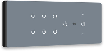iotics Smart Touch Switch for 7 Light & 1 Dimmer, Remote, Mobile App, Voice Control Smart Switch(Grey)
