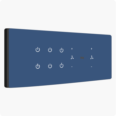 iotics Smart Touch Switch for 6 Lights & 2 Fan, Remote, Mobile App, Alexa & Google Home Smart Switch(Blue)