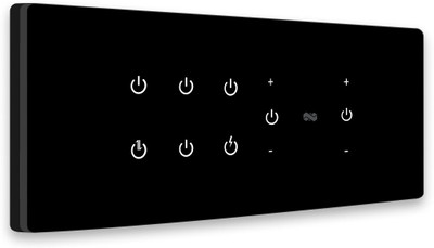iotics Smart Touch Switch for 6 Light & 2 Dimmer, Remote, Mobile App, Voice Control Smart Switch(Black)