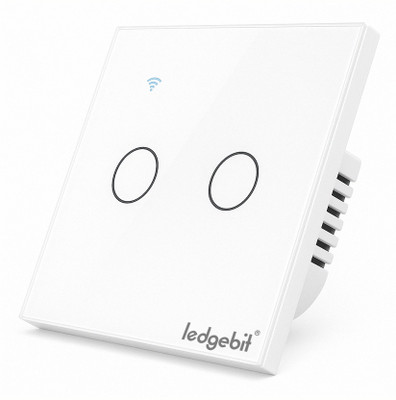 Ledgebit Smart Home Touch Wi-Fi Light Switch, 2 Gang Smart Wi-Fi Wall Switch, Smart Switch(White)