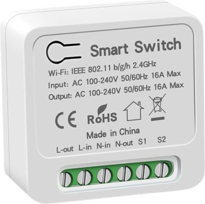 Suraksha Security Systems 1x Tuya Smart WiFi Timer Switch 16A Relay Module Smart Switch(White)