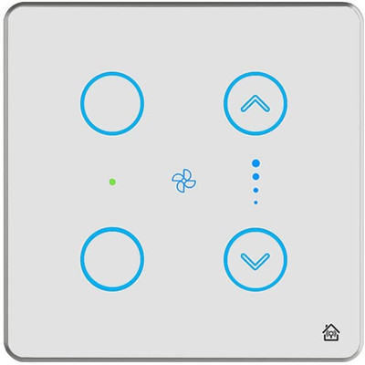 HomeMate 2 Module Smart Touch Switch Panel | 4 Switch & 1 Fan(White)