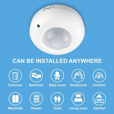 GoodsBazaar 360 Degree PIR Motion SensorCeiling Mounted Energy Saving Motion Detector Smart Switch(White)