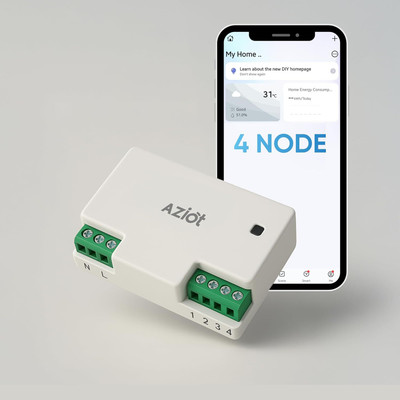 AZIOT 4 Node Smart Switch(White)