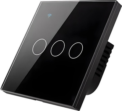 Ledgebit Smart Home Touch Wi-Fi Light Switch, 3 Gang Smart Wi-Fi Wall Switch, Smart Switch(Black)