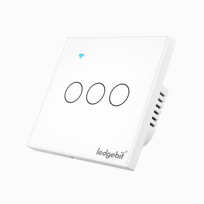 Ledgebit Smart Home Touch Wi-Fi Light Switch, 3 Gang Smart Wi-Fi Wall Switch Smart Switch(White)
