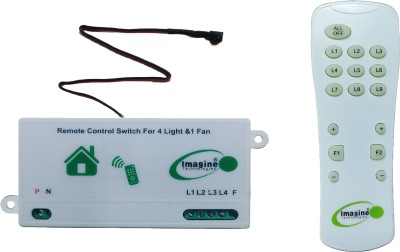 Imagine Technologies Remote Control Switch for 4 Light 1 Fan Regulator(Humming less Fan Speed ) 10 A One Way Electrical Switch(Pack of 1 Number of Switches - 5)