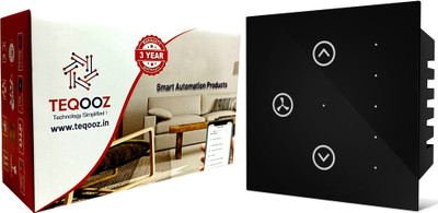TEQOOZ WiFi Fan Touch Regulator (Black) | Smart Life App, Alexa, Google, Siri | Smart Switch(Black)
