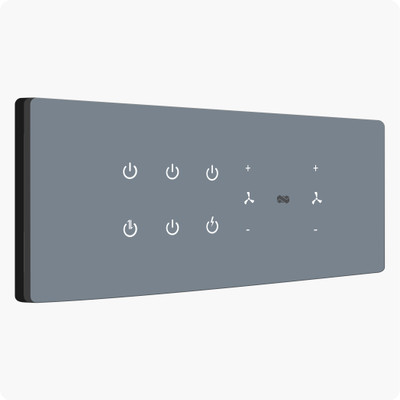 iotics Smart Touch Switch for 6 Lights & 2 Fan, Remote, Mobile App, Alexa & Google Home Smart Switch(Grey)