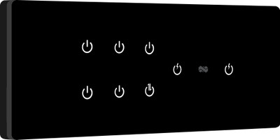 iotics Smart Touch Switch for 8 Lights, Remote, Mobile App, Alexa & Google Home Smart Switch(Black)