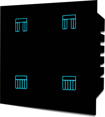 HomeMate Wi-Fi Smart Curtain/Blind/Tubular/Projector Lift Motor Touch Switch Smart Switch(Black)