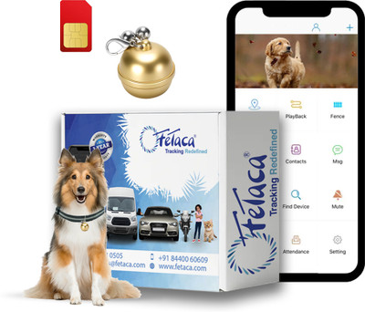 fetaca Smart Bell tracker for Pet Safety: Dogs, Cats, and More With Tracking Platform Location Smart Tracker(Golden)