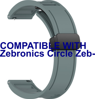 ACM Watch Strap Magnetic Clasp 22mm for Zebronics Circle Zeb-Fit 2 Smartwatch Belt Cyan Grey Smart Watch Strap(Grey)