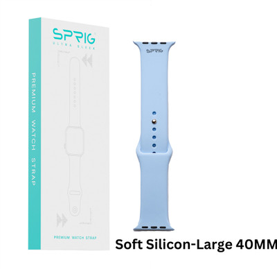 Sprig Soft Liquid Silicone Strap for iWatch SE 1 (large 40MM) Smart Watch Strap(Blue)