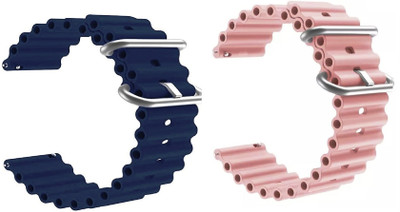 PUNAK 20 MM OCEAN SPORT SMARTWATCH BAND STRAPS Smart Watch Strap(Blue, Pink)