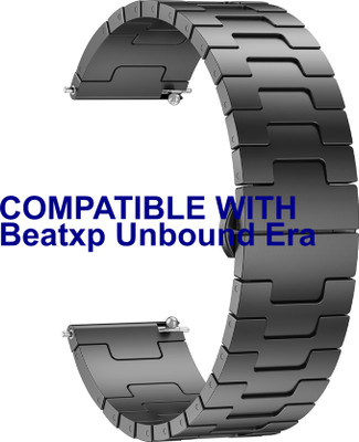 ACM WSM37Y22BK3508 Watch Strap Metal Steel 22mm for Beatxp Unbound Era Smartwatch Belt Black Smart Watch Strap(Black)