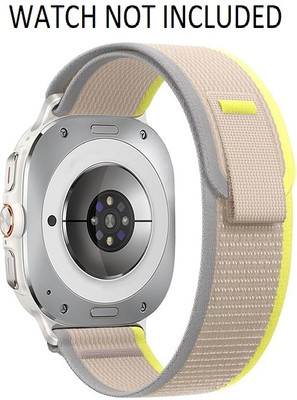 JOBINKA Breathable Elastic Trail Loop Nylon Band Compatible with Watch 7 Ultra 47mm Smart Watch Strap(Yellow)