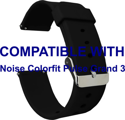 ACM WSM7A22BK5036 Watch Strap Silicone Belt 22mm for Noise Colorfit Pulse Grand 3 Smartwatch Black Smart Watch Strap(Black)