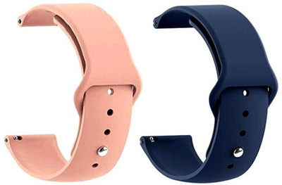 BLACK LOVIES 22 MM Soft Silicon Smartwatch Strap Compatible With BO_ AT FLASH Smart Watch Strap(Blue, Pink)