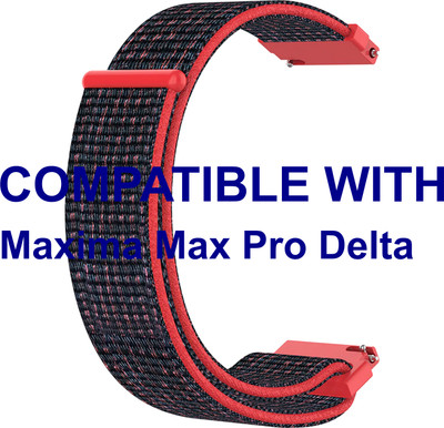 ACM WSM3V22OR3913 Watch Strap Nylon Loop Belt 22mm for Maxima Max Pro Delta Smartwatch Orange Smart Watch Strap(Orange)