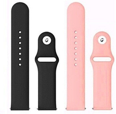 BLACK LOVIES 22 mm Soft Silicon Smartwatch Strap Compatible with Noice Color Fit Vision. Smart Watch Strap(Black, Pink)