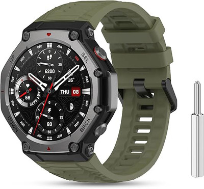 SwapME Silicone Band Compatible with Amazfit T-Rex 3, Soft Breathable Straps Wristbands Bracelet Replacement for T-Rex 3 Band Men Women Smart Watch Strap(Green)