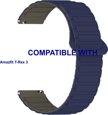 ACM WSM34V22BG5015 Watch Strap Magnetic Silicone Belt 22mm for Amazfit T-Rex 3 Smartwatch Blue with Grey Smart Watch Strap(Mullti Color)