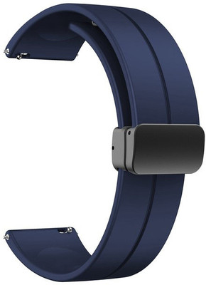 AOnes Silicone Belt Magnetic Folding Buckle for Hammer Pulse Smart Watch Strap(Blue)