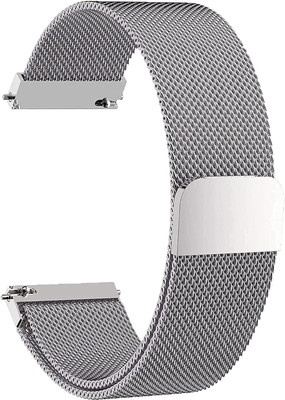 KHR Stainless Steel Magnetic Loop Chain Watch Strap for NoiseFit Crew Pro Smart Watch Strap(Silver)