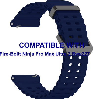 ACM WSM40B22DBL5027 Watch Strap Silicone Sports Belt 22mm for Fire-Boltt Ninja Pro Max Ultra 2 Bsw227 Smartwatch Dark Blue Smart Watch Strap(Blue)