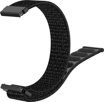 ACM Watch Strap Nylon Loop for Foxin Foxfit Active Smartwatch Black Smart Watch Strap(Black)