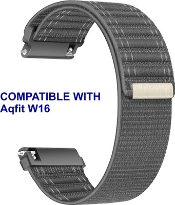 ACM WSM39A22GY2836 Watch Strap Nylon Soft 22mm for Aqfit W16 Smartwatch Grey Smart Watch Strap(Grey)