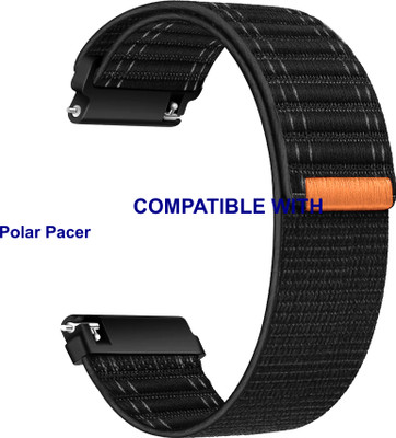 ACM WSM39A20BK3901 Watch Strap Nylon Soft Belt 20mm for |Polar| Pacer Smartwatch Black Smart Watch Strap(Black)