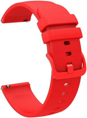 Antoj Coloured Buckle Silicon 22MM Smart Watch Strap compatible for 22mm(red) Smart Watch Strap(Red)