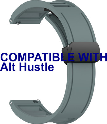 ACM Watch Strap Magnetic Clasp 20mm for Alt Hustle Smartwatch Belt Cyan Grey Smart Watch Strap(Grey)