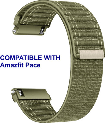 ACM WSM39A22KH1019 Watch Strap Nylon Soft 22mm for Amazfit Pace Smartwatch Khakhi Smart Watch Strap(Green)